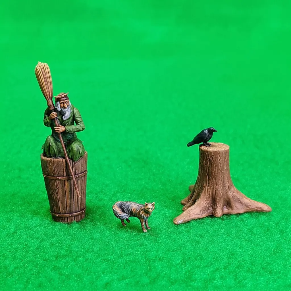 Фигурка Баба-Яга в ступе масштаб 1:72 Фигурка Баба-Яга в ступе масштаб 1:72