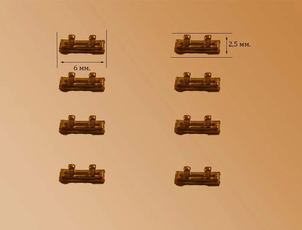 Кнехты Тип 3, латунь, 6 мм, 8 шт