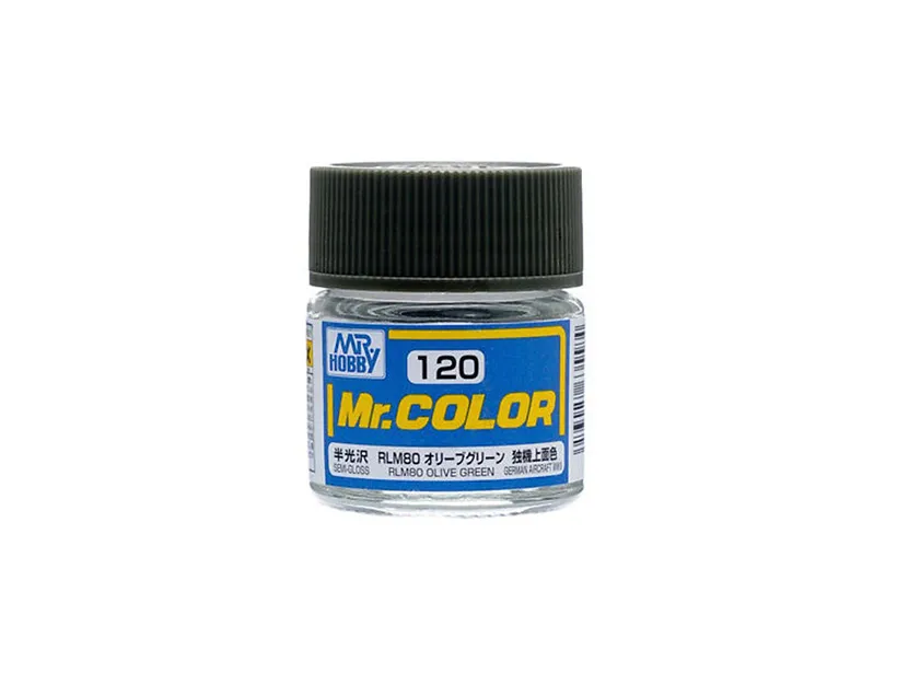 Краска Mr Color, зелено-оливковая RLM80, полуматовая, C 120, 10 мл