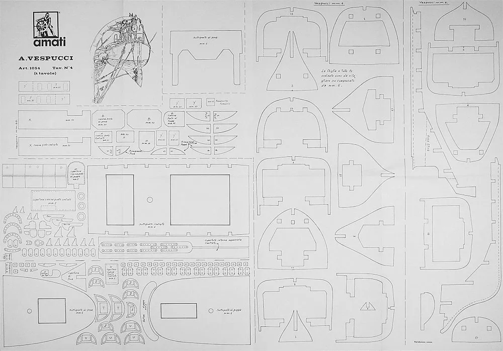Чертеж корабля AMERIGO VESPUCCI