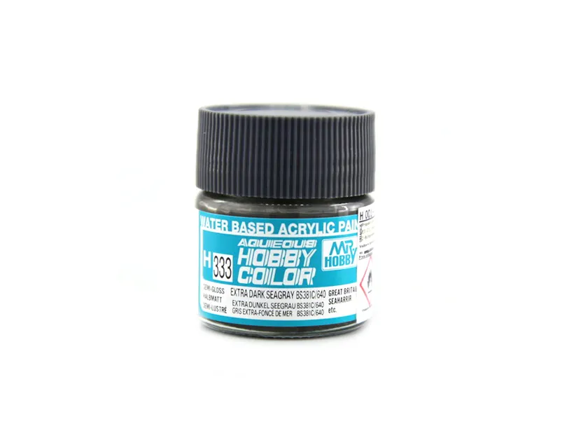 Краска Mr Hobby, акриловая, EXTRA DARK SEAGRAY BS381C/640 полуглянцевая, H 333, 10 мл