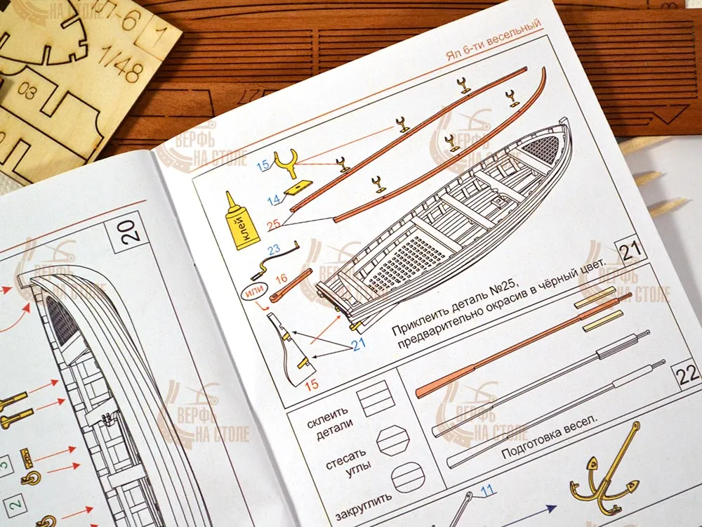 Модель Ял 6-весельный XVIII-XIX в. Модель Ял 6-весельный XVIII-XIX в.