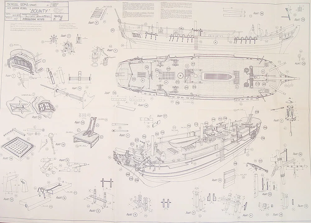 Чертеж корабля HMS Bounty Чертеж корабля HMS Bounty