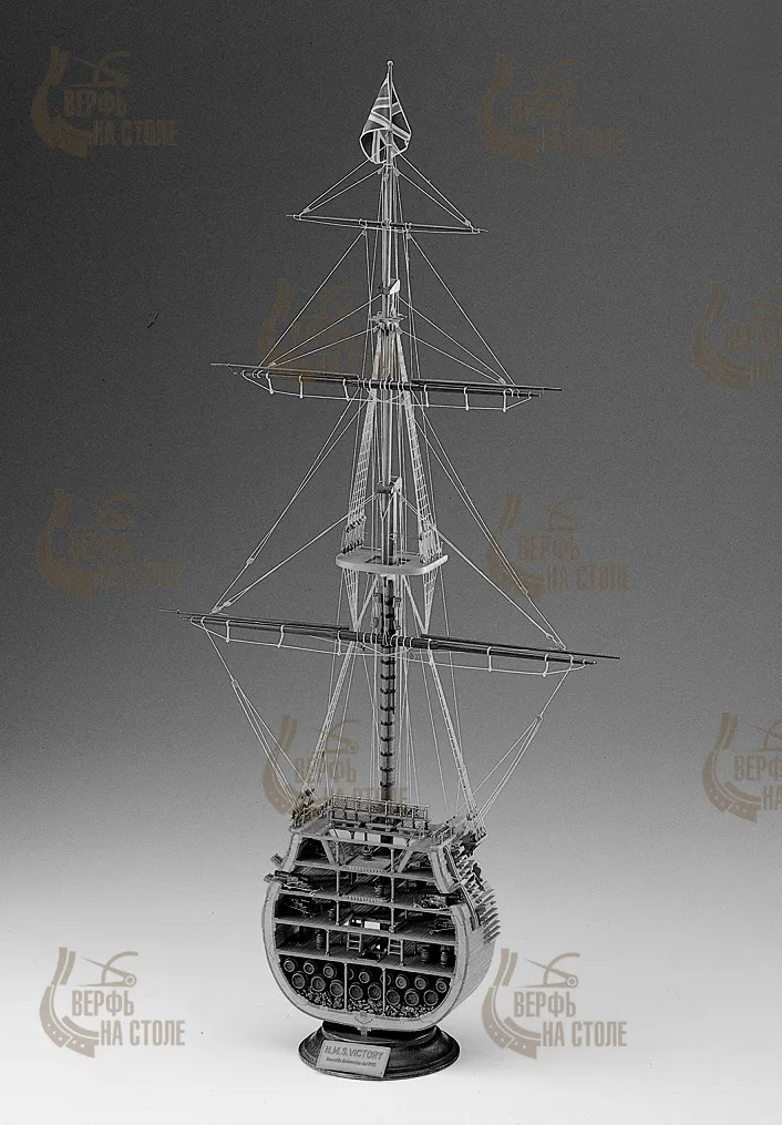 Чертеж сечения HMS Victory, масштаб 1:98 Чертеж сечения HMS Victory, масштаб 1:98