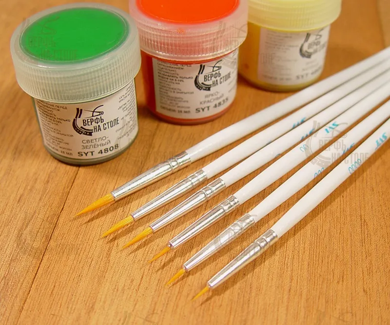 Набор кисточек из синтетического волоса, тонкие, 6 шт. Набор кисточек из синтетического волоса, тонкие, 6 шт.