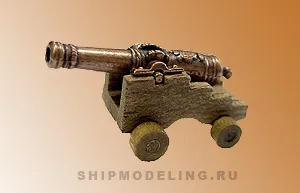 Пушка c декоративным узором на станке, металл и дерево, 30 мм