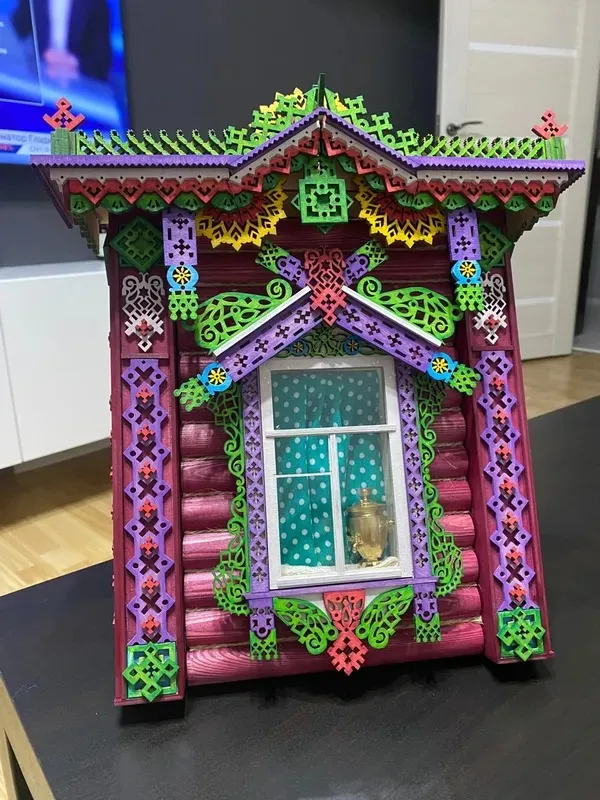 Сборная модель наличника "Русский стиль", 250 деталей + Клей и краски в комплекте Сборная модель наличника "Русский стиль", 250 деталей + Клей и краски в комплекте