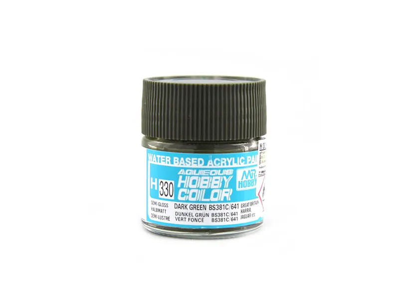 Краска Mr Hobby, акриловая, темно-зеленая BS381C/641 полуглянцевая, H 330, 10 мл