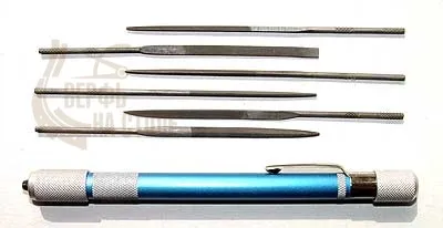 Набор миниатюрных надфилей с алюминиевой рукояткой