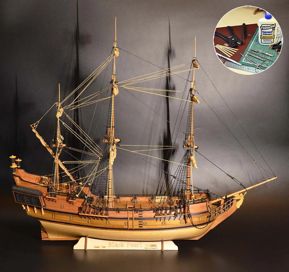 Черная Жемчужина, большая версия + (Полный набор инструментов, клея и лак) Черная Жемчужина, большая версия + (Полный набор инструментов, клея и лак)