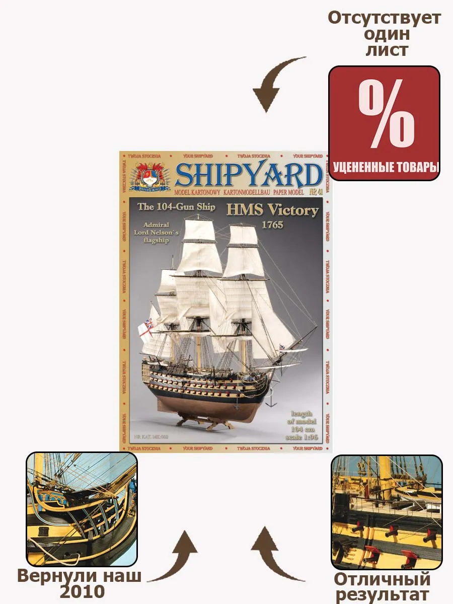 HMS Victory, бумажная модель (НЕКОНДИЦИЯ) HMS Victory, бумажная модель (НЕКОНДИЦИЯ)