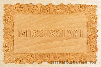 Табличка MISSISSIPPI, груша, 56х35 мм