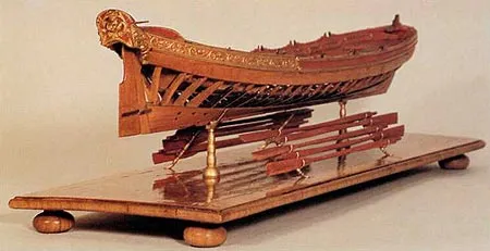 Модель королевской прогулочной барки, примерно 1704 г