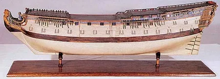 Модель 66-пушечного корабля четвертого ранга Devonshire, 1745 г Модель 66-пушечного корабля четвертого ранга Devonshire, 1745 г