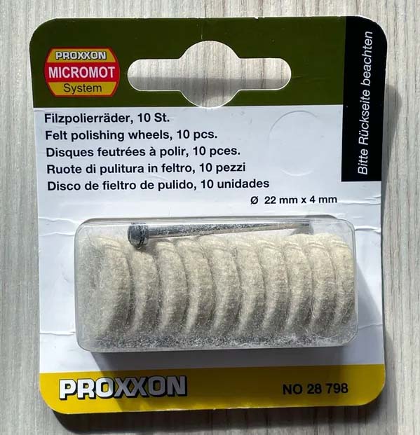 Войлочные насадки Proxxon, диск 22 мм, 10 шт Войлочные насадки Proxxon, диск 22 мм, 10 шт
