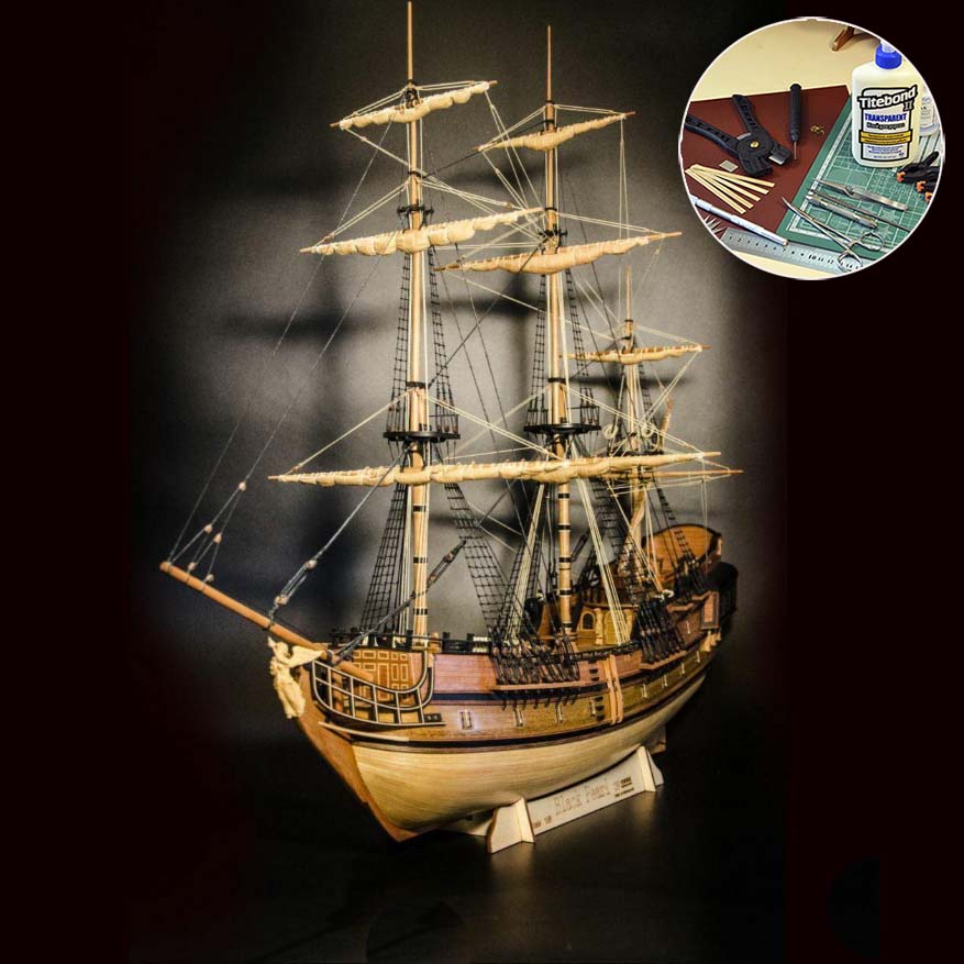 Black Pearl (Черная Жемчужина), 533 мм + (Полный набор инструментов, клея и лак)