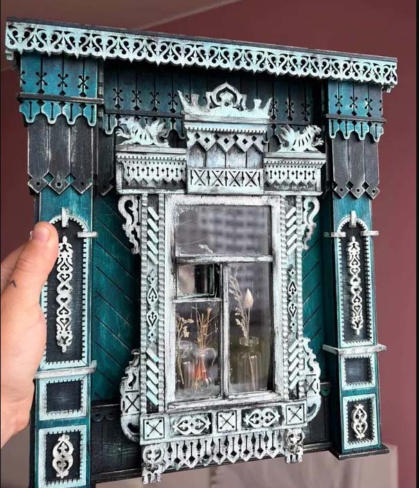 Сборная модель наличника "Драконы", 270 деталей + Клей и краски в комплекте Сборная модель наличника "Драконы", 270 деталей + Клей и краски в комплекте