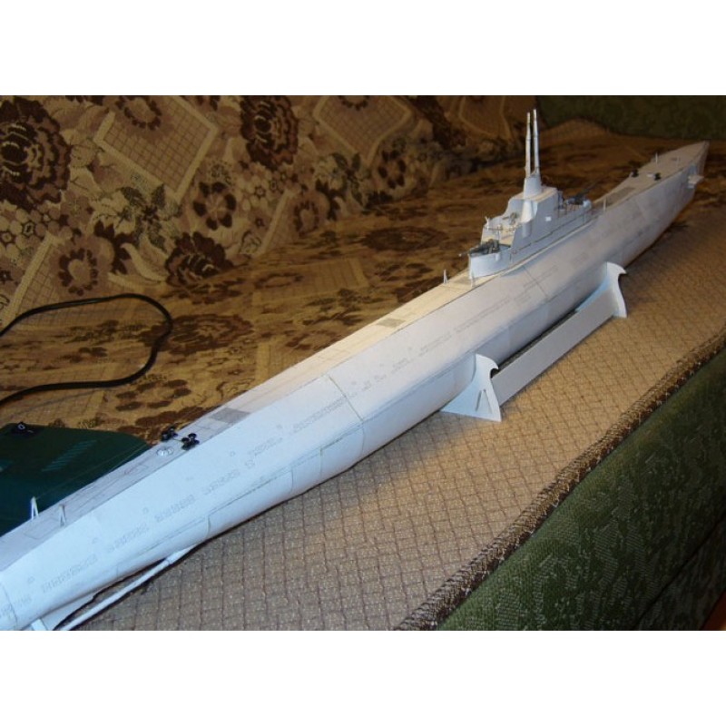 Модель из картона подводная лодка К-21, СССР 1941 г