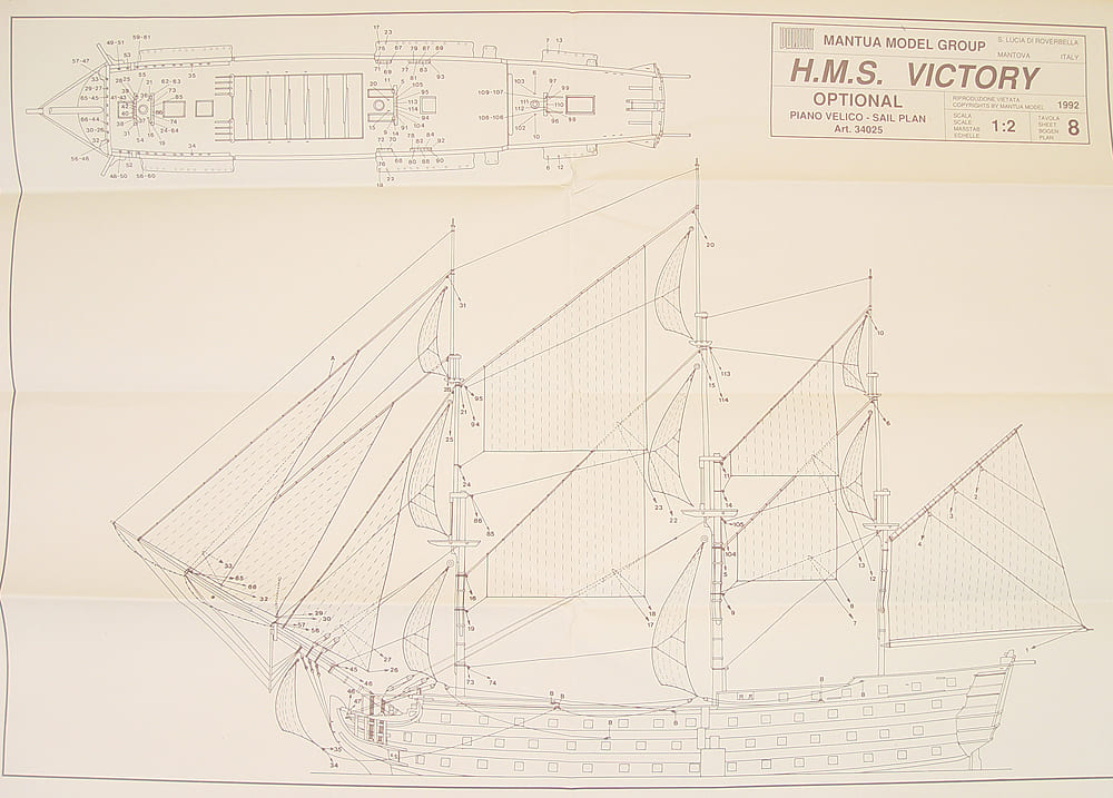 Чертеж корабля HMS Victory (1:78) Чертеж корабля HMS Victory (1:78)