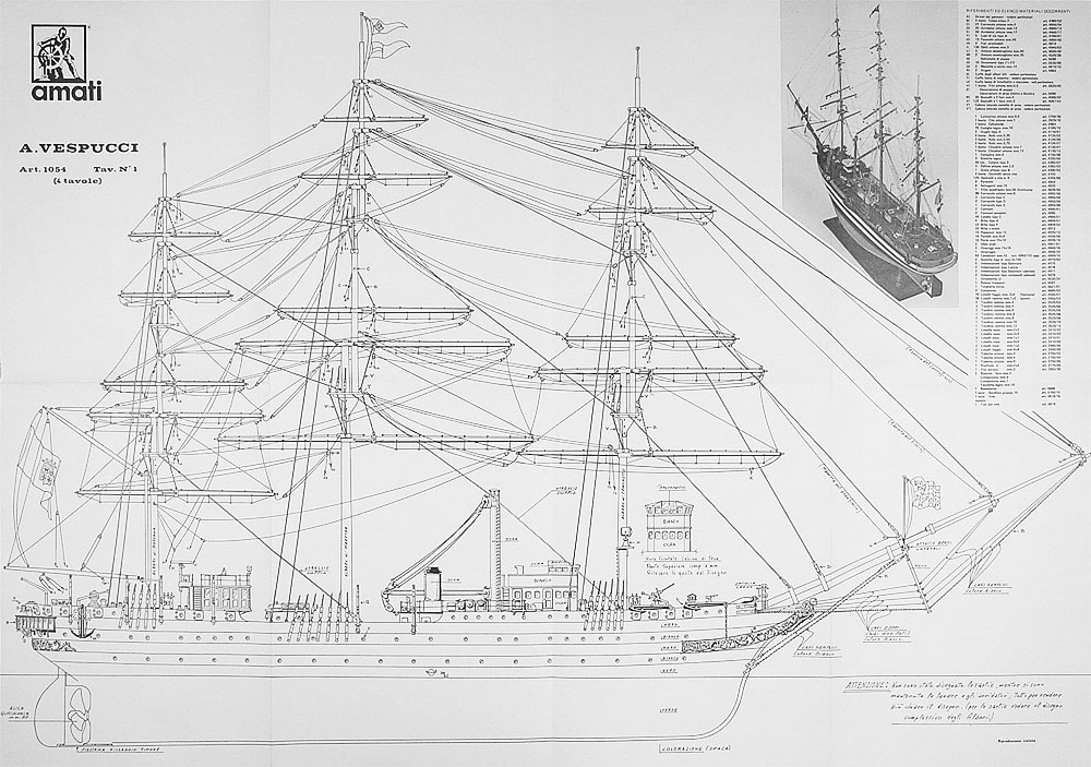 Чертеж корабля AMERIGO VESPUCCI Чертеж корабля AMERIGO VESPUCCI