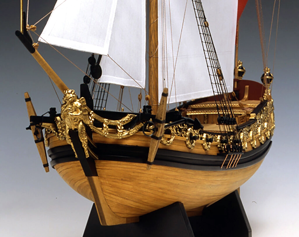 деревянная модель парусника Charles Royal Yacht 1674