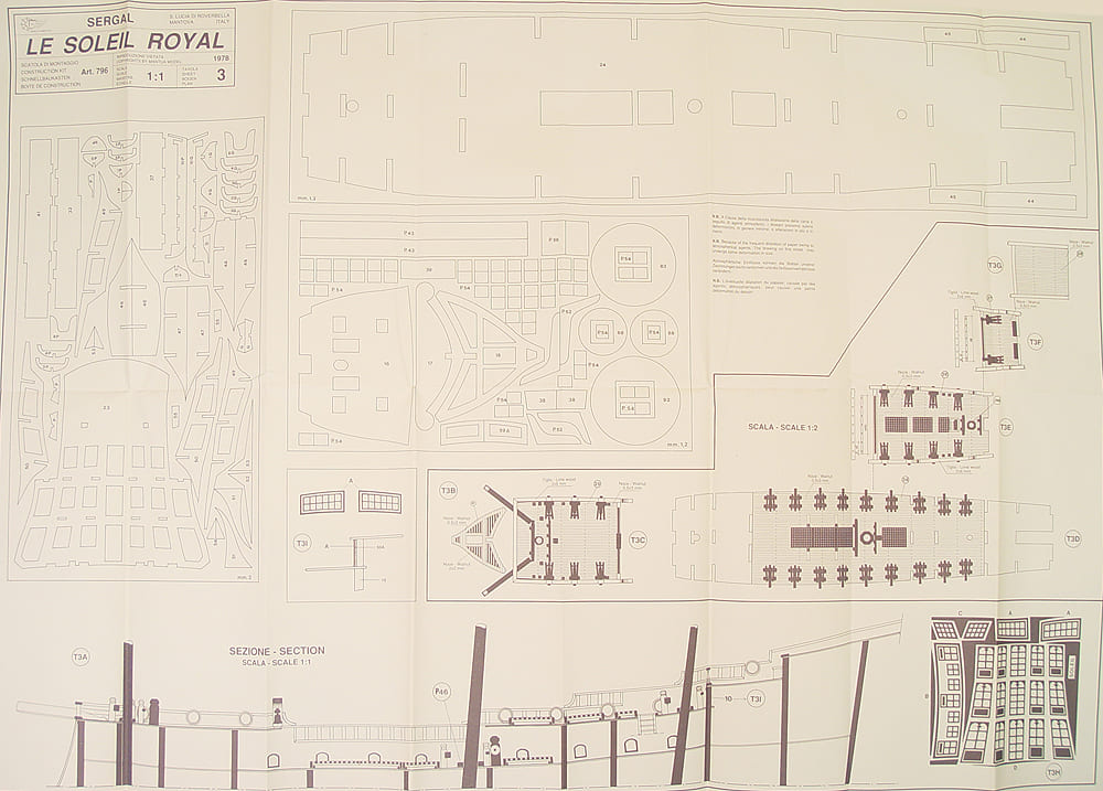 Чертеж корабля Le Soleil Royal Чертеж корабля Le Soleil Royal