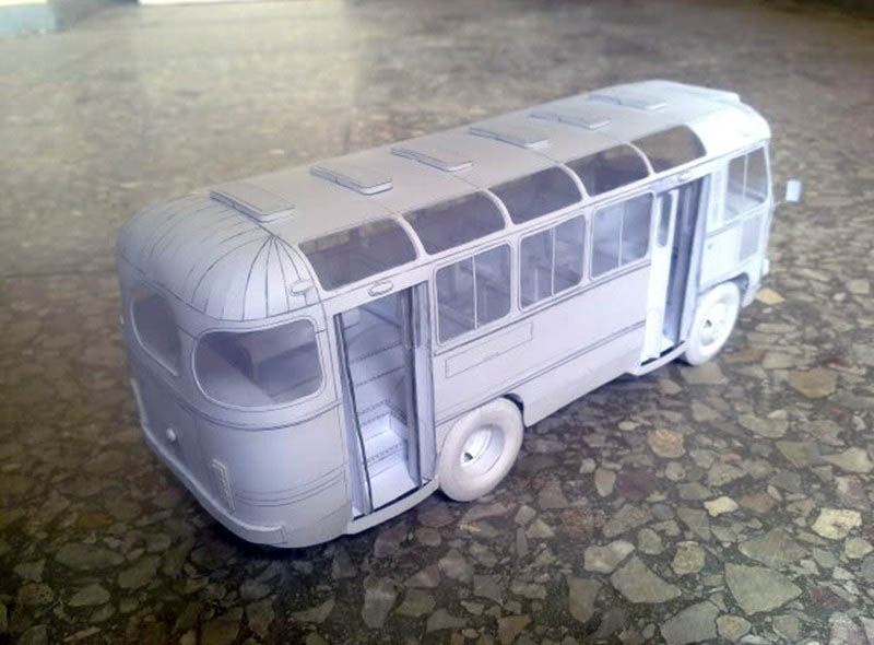 Модель из бумаги автобус Модель из бумаги автобус