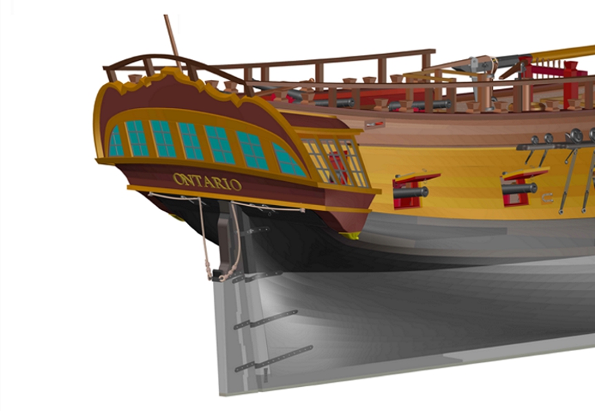 Корма 3D для HMS Ontario Корма 3D для HMS Ontario