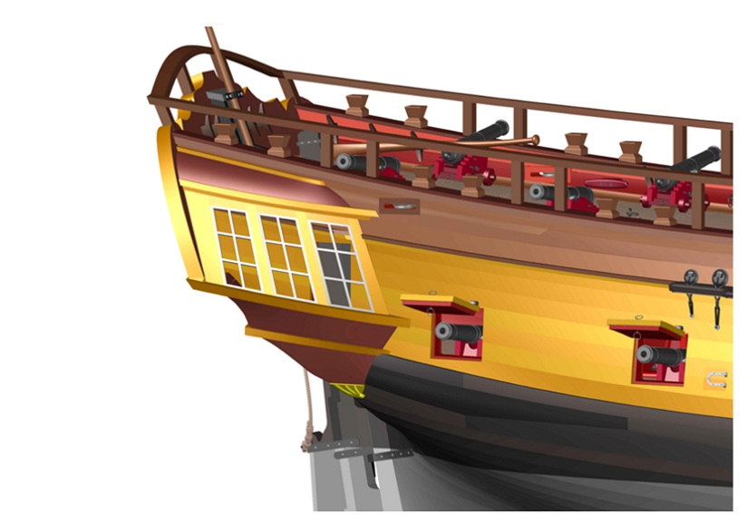 Корма 3D для HMS Ontario Корма 3D для HMS Ontario