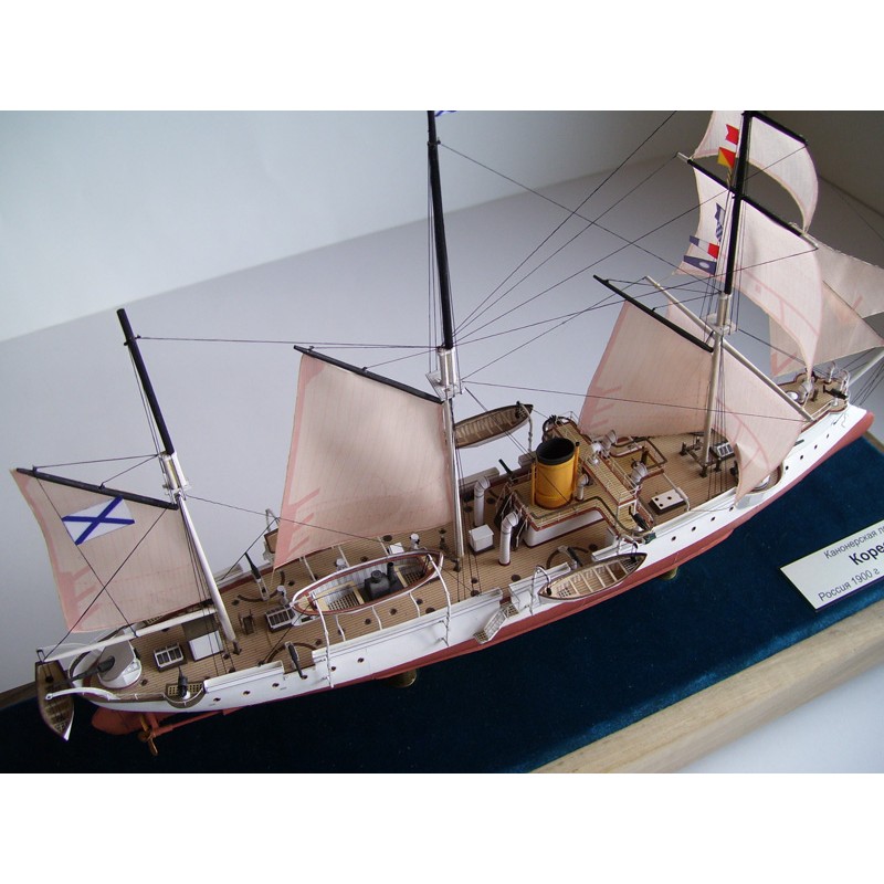 Модель из картона канонерская лодка "Кореец", Россия 1888 г Модель из картона канонерская лодка "Кореец", Россия 1888 г