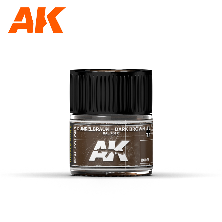 Краска AK Interactive, акриловая Dunkelbraun-Dark Brown RAL 7017 (темно-серый), 10 мл Краска AK Interactive, акриловая Dunkelbraun-Dark Brown RAL 7017 (темно-серый), 10 мл