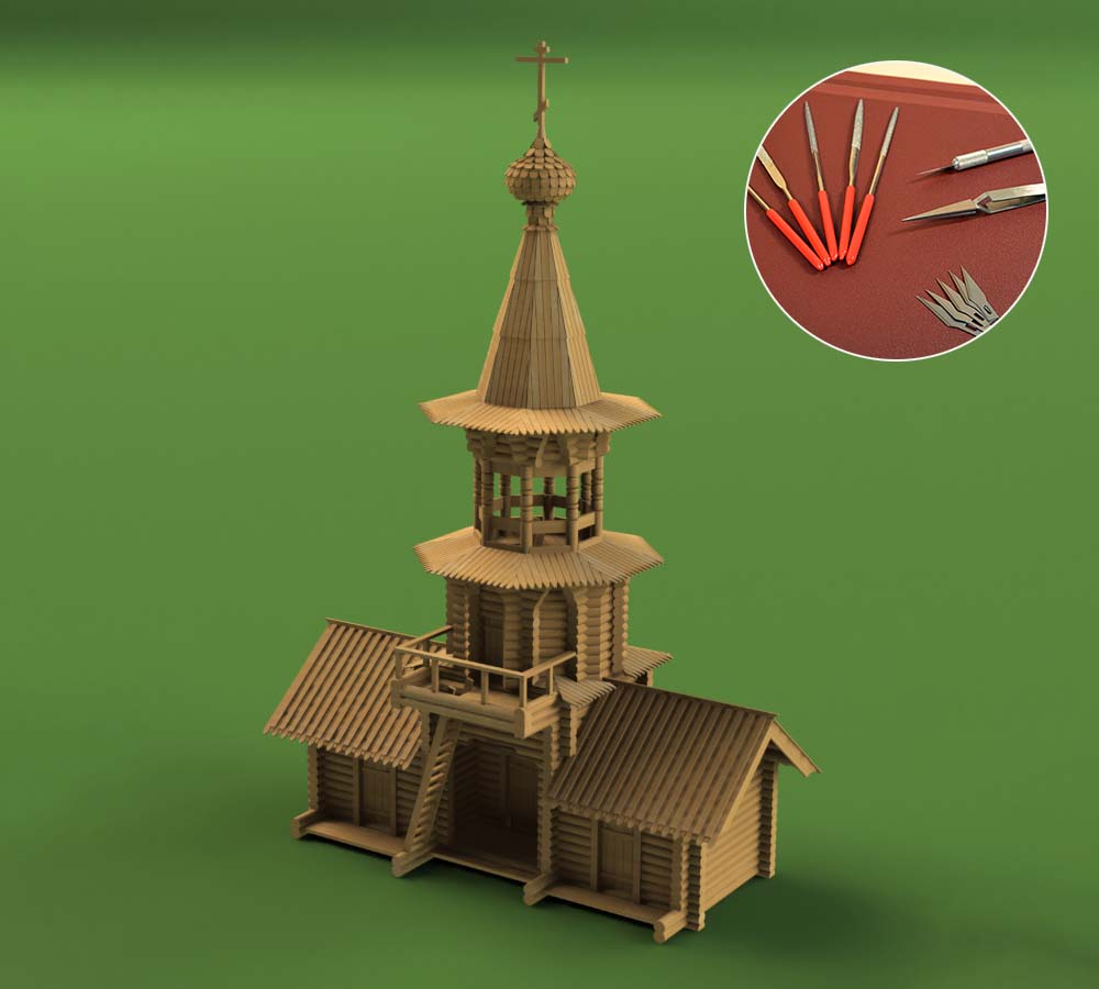 Колокольня, 1600 деталей + (Стартовый набор инструментов)