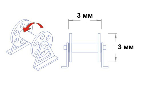 Кабельная катушка, 3х3 мм, латунь, 2 шт