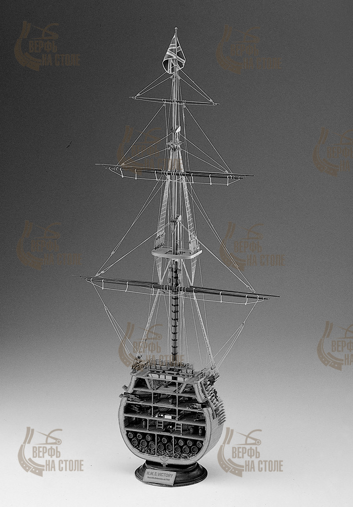 Чертеж сечения HMS Victory, масштаб 1:98 Чертеж сечения HMS Victory, масштаб 1:98