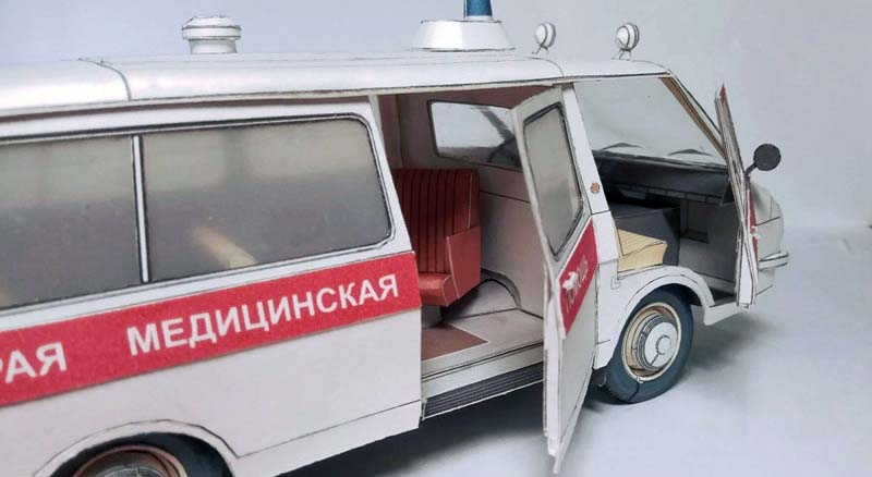 Модель из бумаги Автомобиль РАФ-2203 Модель из бумаги Автомобиль РАФ-2203