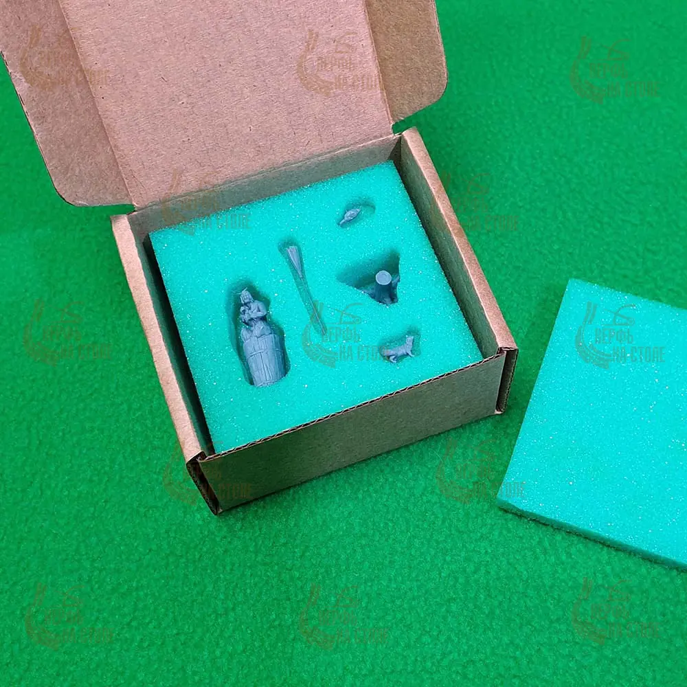 Фигурка Баба-Яга в ступе масштаб 1:72