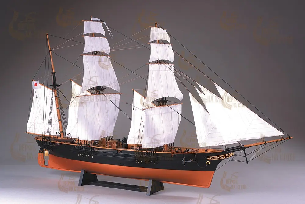 деревянная модель парусника Kanrin Maru деревянная модель парусника Kanrin Maru