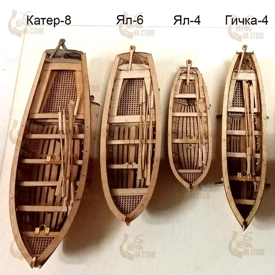 Модель Гичка 4-весельная XVIII-XIX века Модель Гичка 4-весельная XVIII-XIX века