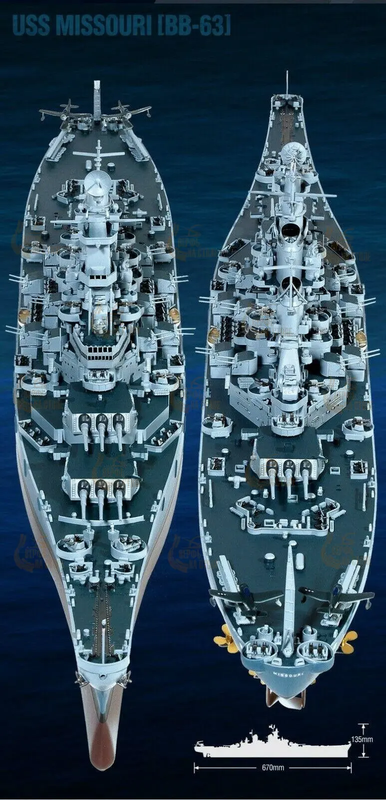 U.S. Navy Battleship USS Missouri BB-63  (1:400)