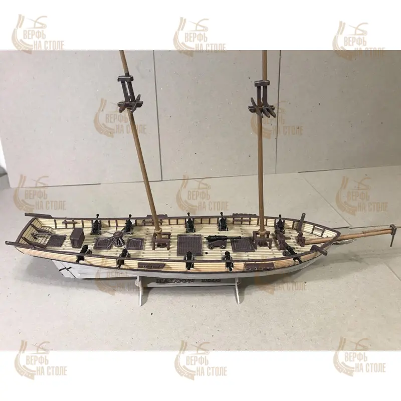 Модель из картона шхуна Halcon, Испания, 1840 г Модель из картона шхуна Halcon, Испания, 1840 г
