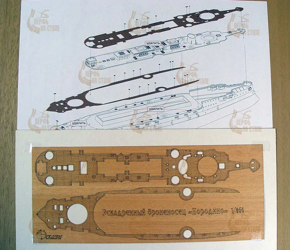 Деревянная палуба для броненосца "Бородино"