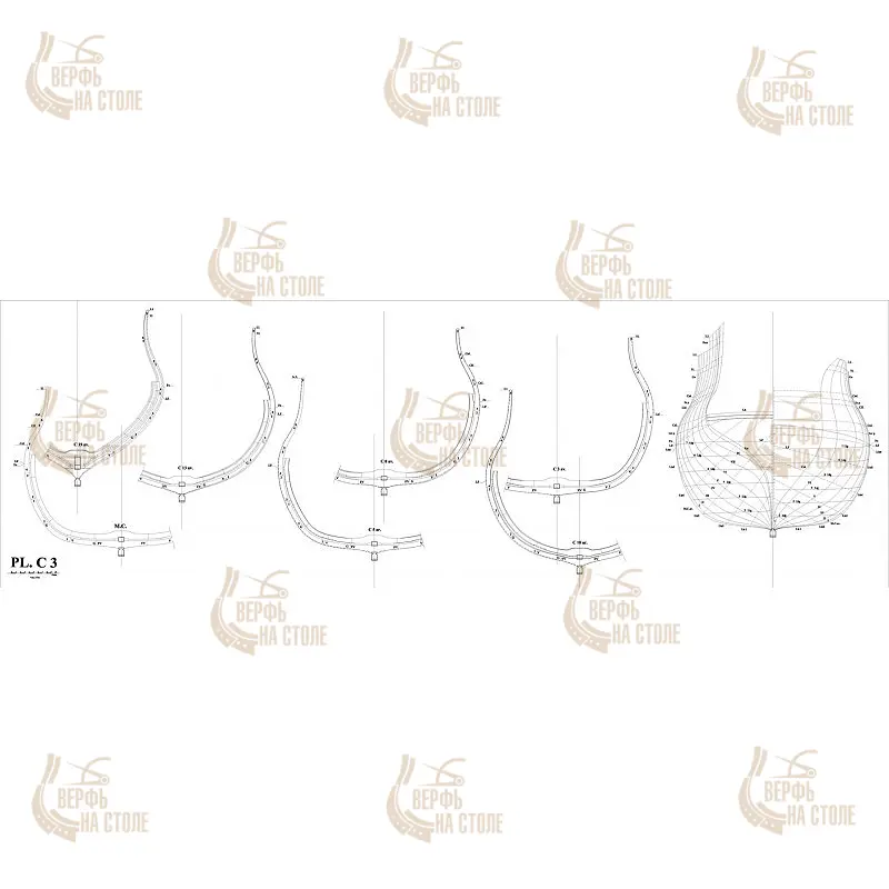 Дополнительные чертежи шпангоутов 74 gun ship