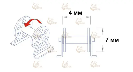 Катушка, 3,5х7 мм, латунь Катушка, 3,5х7 мм, латунь