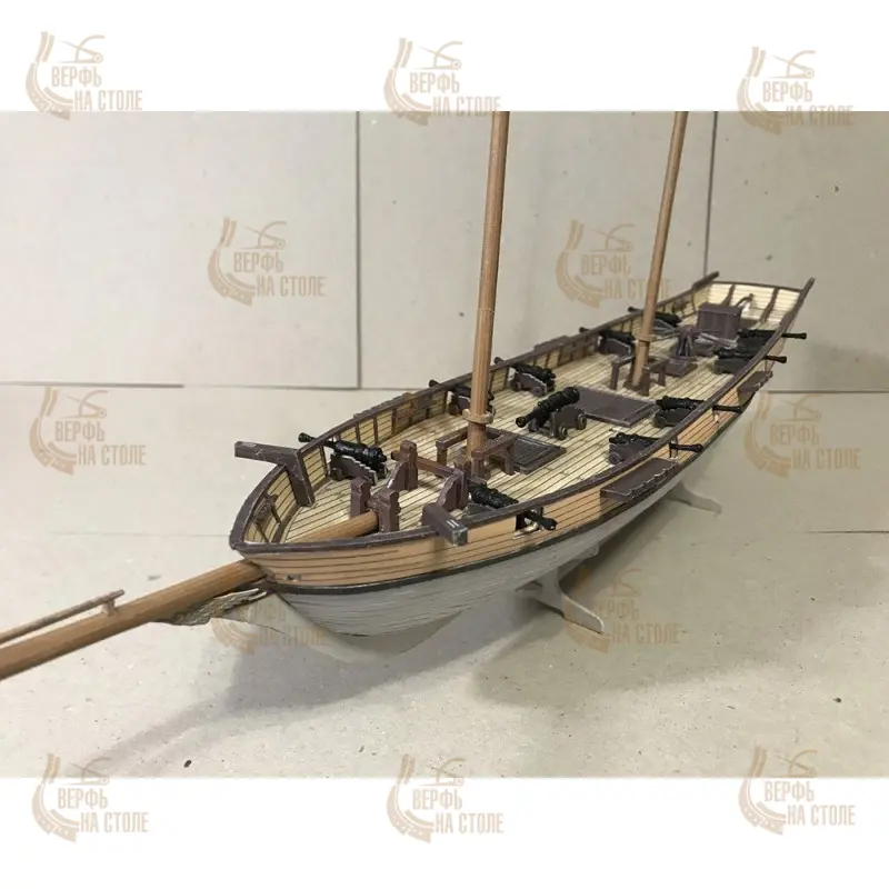 Модель из картона шхуна Halcon, Испания, 1840 г Модель из картона шхуна Halcon, Испания, 1840 г