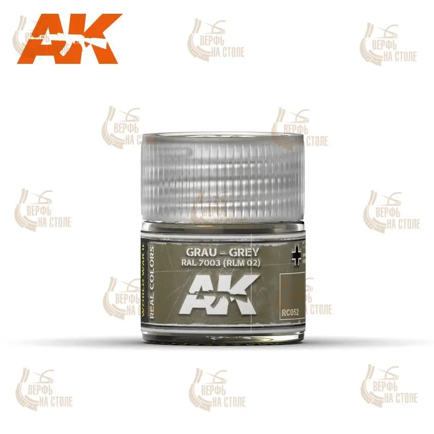 Краска AK Interactive, акриловая Grau-Grey RAL 7003 (RLM 02) (серый), 10 мл Краска AK Interactive, акриловая Grau-Grey RAL 7003 (RLM 02) (серый), 10 мл