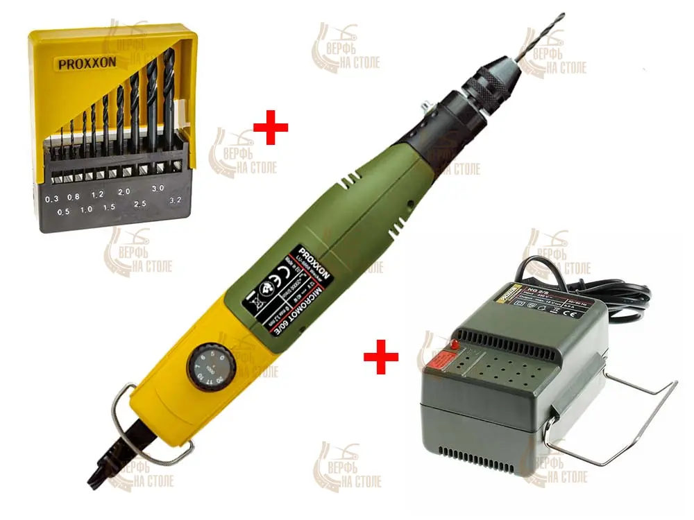 Бормашина Proxxon MICROMOT 60/EF (28512) + Блок питания (28706) и набор сверл (28874) 28512 Бормашина Proxxon MICROMOT 60/EF (28512) + Блок питания (28706) и набор сверл (28874) 28512