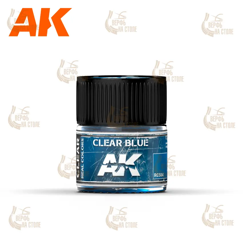 Краска AK Interactive, акриловая Clear Blue (прозрачный синий) , 10 мл Краска AK Interactive, акриловая Clear Blue (прозрачный синий) , 10 мл