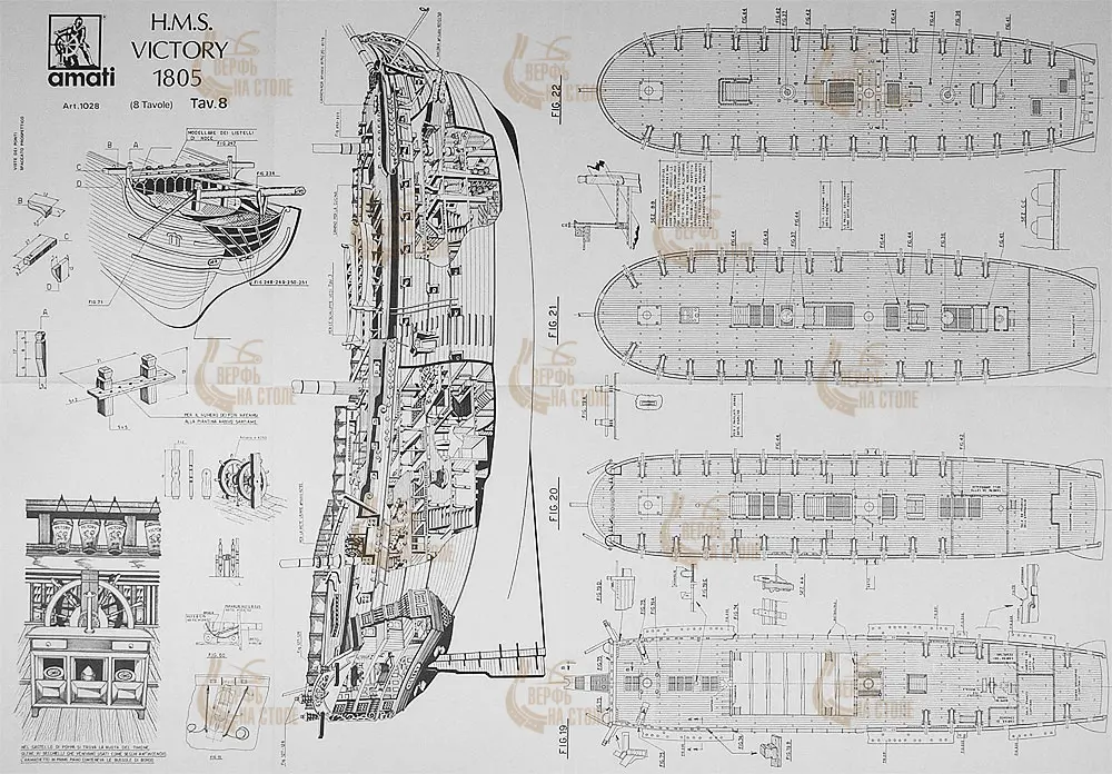 Чертеж корабля HMS VICTORY