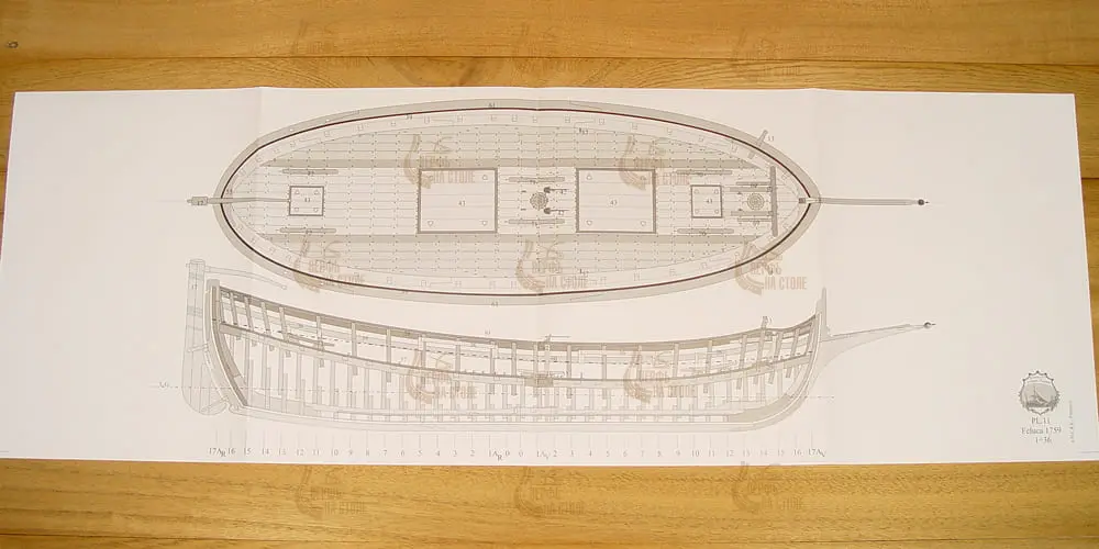 N.S. del Rosario felucca, 1759 + чертежи N.S. del Rosario felucca, 1759 + чертежи