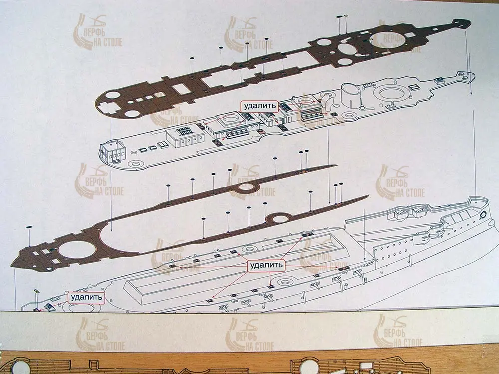 Деревянная палуба для броненосца "Бородино"